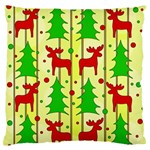 Xmas reindeer pattern - yellow Standard Flano Cushion Case (Two Sides)