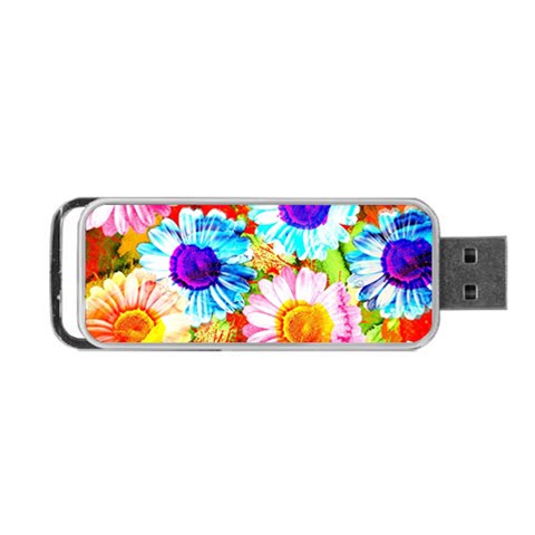 Colorful Daisy Garden Portable USB Flash (Two Sides) from UrbanLoad.com Front