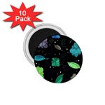 Blue and green flowers  1.75  Magnets (10 pack) 