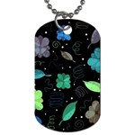 Blue and green flowers  Dog Tag (One Side)