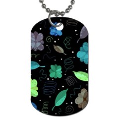 Blue and green flowers  Dog Tag (Two Sides) from UrbanLoad.com Back