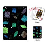 Blue and green flowers  Playing Card