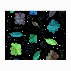 Blue and green flowers  Small Glasses Cloth (2 Back