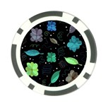 Blue and green flowers  Poker Chip Card Guards
