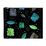 Blue and green flowers  Cosmetic Bag (XL)