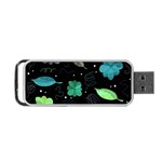 Blue and green flowers  Portable USB Flash (One Side)