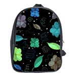 Blue and green flowers  School Bags (XL) 