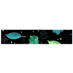 Blue and green flowers  Flano Scarf (Small)