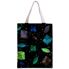Blue and green flowers  Zipper Classic Tote Bag from UrbanLoad.com Front