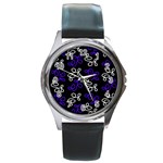 Elegance - blue Round Metal Watch