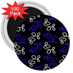 Elegance - blue 3  Magnets (100 pack)