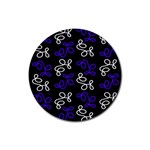 Elegance - blue Rubber Coaster (Round) 