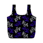 Elegance - blue Full Print Recycle Bags (M) 