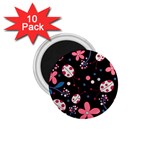 Pink ladybugs and flowers  1.75  Magnets (10 pack) 