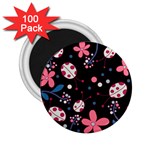 Pink ladybugs and flowers  2.25  Magnets (100 pack) 