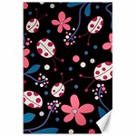 Pink ladybugs and flowers  Canvas 20  x 30  