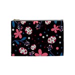 Pink ladybugs and flowers  Cosmetic Bag (Medium) 