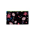 Pink ladybugs and flowers  Cosmetic Bag (XS)