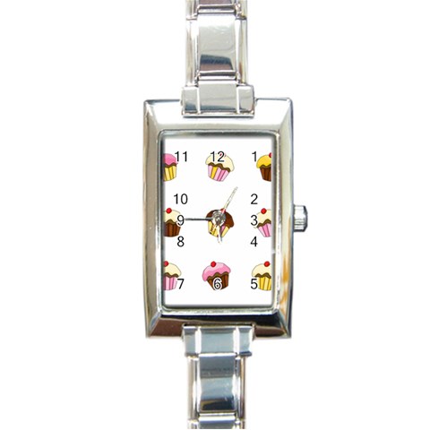 Colorful cupcakes  Rectangle Italian Charm Watch from UrbanLoad.com Front