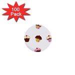Colorful cupcakes  1  Mini Buttons (100 pack) 