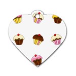 Colorful cupcakes  Dog Tag Heart (One Side)