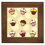 Colorful cupcakes pattern Framed Tiles