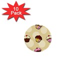 Colorful cupcakes pattern 1  Mini Buttons (10 pack) 