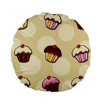 Colorful cupcakes pattern Standard 15  Premium Round Cushions