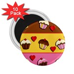 Love cupcakes 2.25  Magnets (10 pack) 