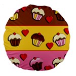Love cupcakes Large 18  Premium Round Cushions