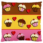 Love cupcakes Large Flano Cushion Case (One Side)