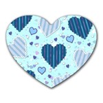 Light and Dark Blue Hearts Heart Mousepads