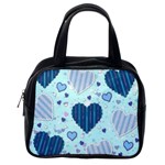 Light and Dark Blue Hearts Classic Handbags (One Side)