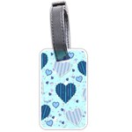 Light and Dark Blue Hearts Luggage Tags (Two Sides)