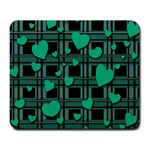 Green love Large Mousepads