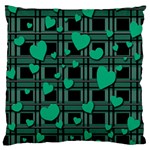 Green love Large Flano Cushion Case (Two Sides)