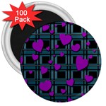 Purple love 3  Magnets (100 pack)