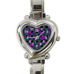 Purple love Heart Italian Charm Watch