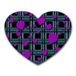 Purple love Heart Mousepads