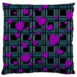Purple love Large Flano Cushion Case (One Side)