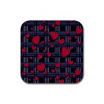 Decorative love Rubber Square Coaster (4 pack) 