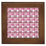 Pink plaid pattern Framed Tiles