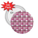 Pink plaid pattern 2.25  Buttons (100 pack) 