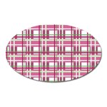 Pink plaid pattern Oval Magnet