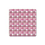 Pink plaid pattern Square Magnet