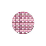 Pink plaid pattern Golf Ball Marker