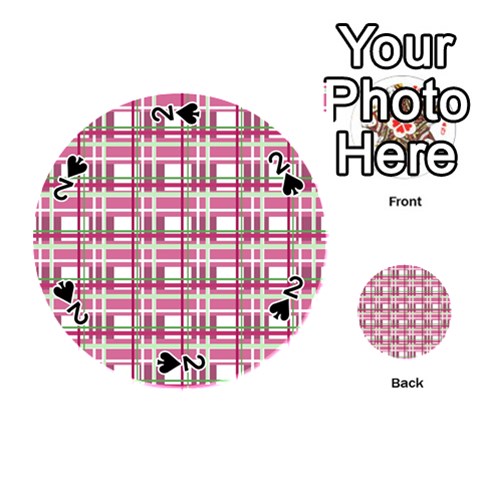 Pink plaid pattern Playing Cards 54 (Round)  from UrbanLoad.com Front - Spade2