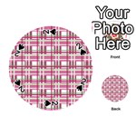 Pink plaid pattern Playing Cards 54 (Round) 