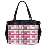 Pink plaid pattern Office Handbags (2 Sides) 