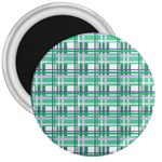 Green plaid pattern 3  Magnets